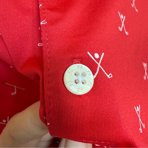 FootJoy Kids XL Red Golf Polo Shirt TPC Craig Ranch All Over Print Short Sleeve - Picture 7 of 7